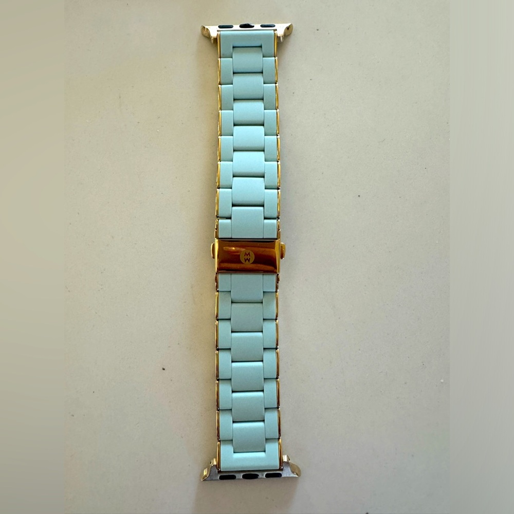 Apple Watch Michele Band - Teal and Gold
